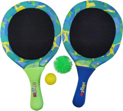 Plastik Kinder 2 X 19 Schläger Tennis Set mit Ball Draußen Sommer Spielzeug 