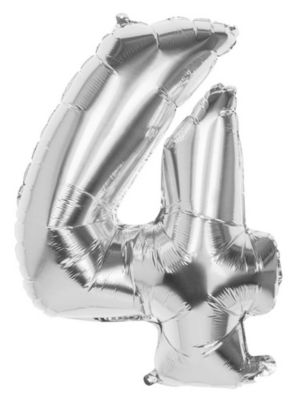 Boland Folienballon 4 silber 86 cm