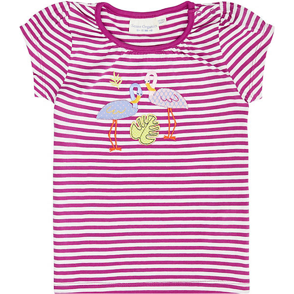 Baby T-Shirt GADA für Mädchen, Flamingos, Organic Cotton