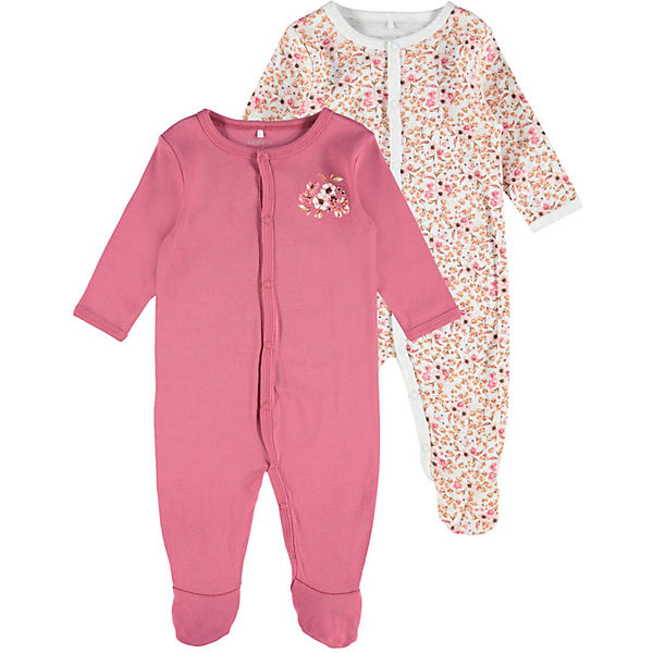 Baby Schlafanzug Regular fit NBFNIGHTSUIT Doppelpack für Mädchen, Bundweite SLIM