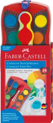 CONNECTOR Deckfarbkasten, 24 Farben, inkl. Deckweiß
