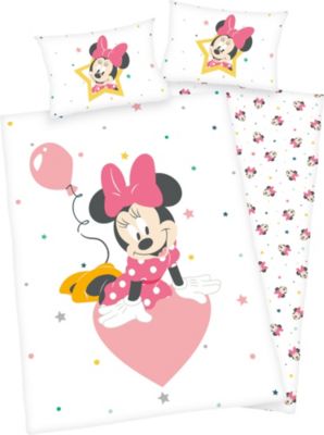 Disney Minnie Renforce Mouse Baby Wende Bettwäsche Set 2 teilig 100 x 135cm 