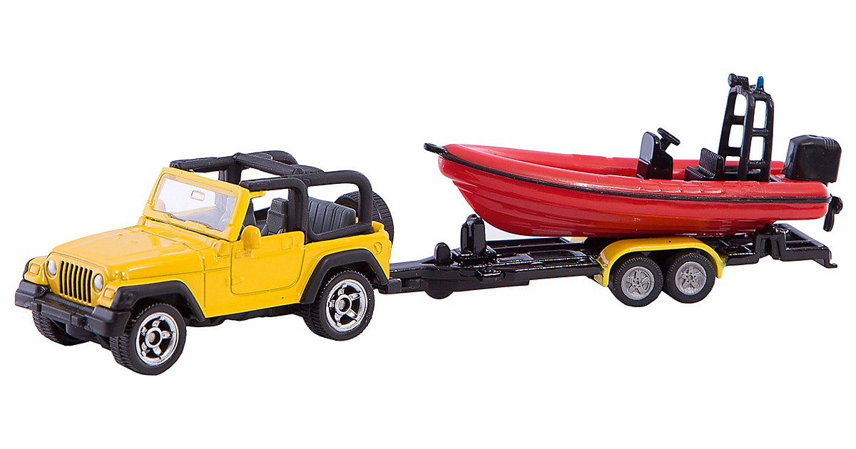 Spielzeug: SIKU SIKU 1658 Jeep mit Boot