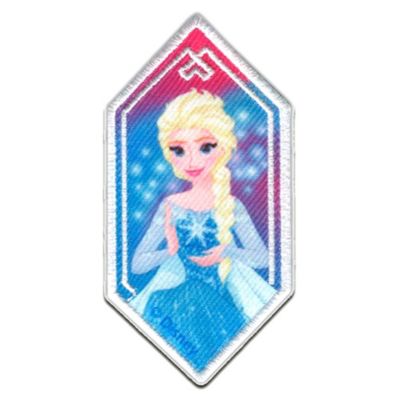 blau 8x6,2cm Disney Frozen DIE EISKÖNIGIN ELSA 2 Aufnäher / Bügelbild 