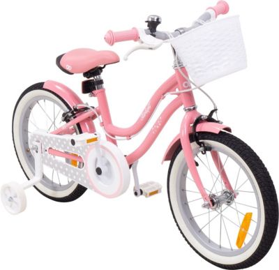 16 Zoll Universal Rosa Kinderfahrräder Kinderfahrrad mit Hilfsrad Stützrädern DE 