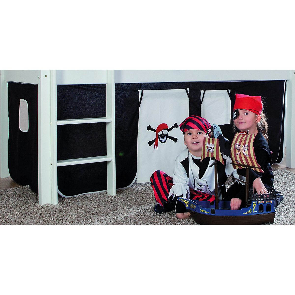 Relita Vorhangset für Spielbett ELIYAS und ALEX (ohne Rutsche) Pirat