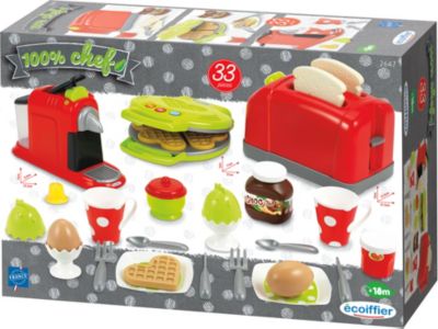 Spielzeug Toaster Kinder Waffeleisen Kaffeekanne für Spielküche Küchenzubehör 