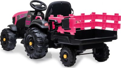 Unicorn Traktor Tretfahrzeug mit Anhänger pink/schwarz Siva 20035 