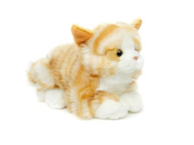 Plüschtier Katze braun-weiß 