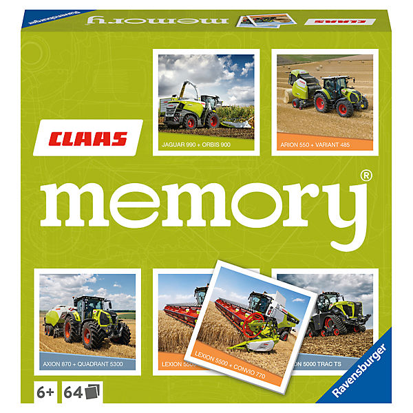 Ravensburger CLAAS memory® - 20882 - der Spieleklassiker für alle Landmaschinen Fans, Merkspiel für 2-8 Spieler ab 6 Jahren