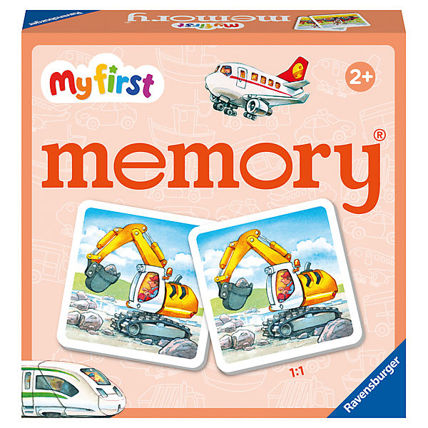 Ravensburger - 20877 - My first memory® Fahrzeuge, Merk- und Suchspiel mit extra großen Bildkarten für Kinder ab 2 Jahren