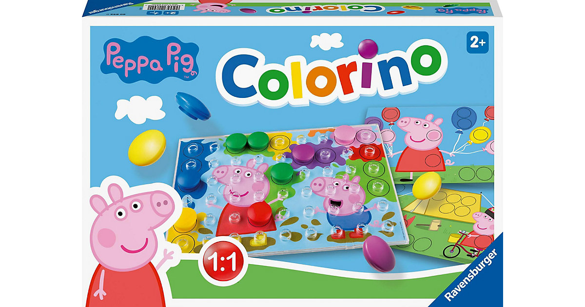Brettspiele/Lernspiele: Ravensburger Ravensburger Kinderspiele - 20892 - Peppa Pig Colorino, Kinderspiel zum Farbenlernen, Mosaik Steckspiel, ab 2 Jahre
