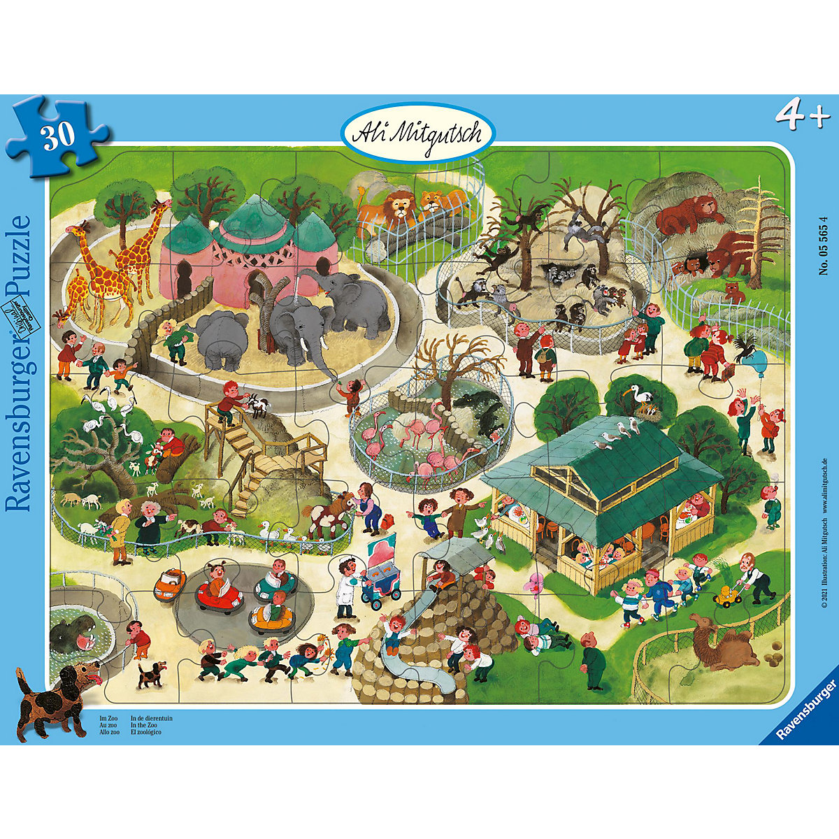 Ravensburger Kinderpuzzle Ali Mitgutsch: Im Zoo 30-48 Teile Rahmenpuzzle für Kinder ab 4 Jahren