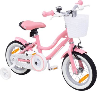 14 Zoll Weiß Kinderfahrrad Kinderrad Rutschfestes Rad Stützräder mit Hilfsrad 