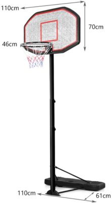 Basketballständer 200-305cm höhenverstellbar, COSTWAY®, schwarz myToys