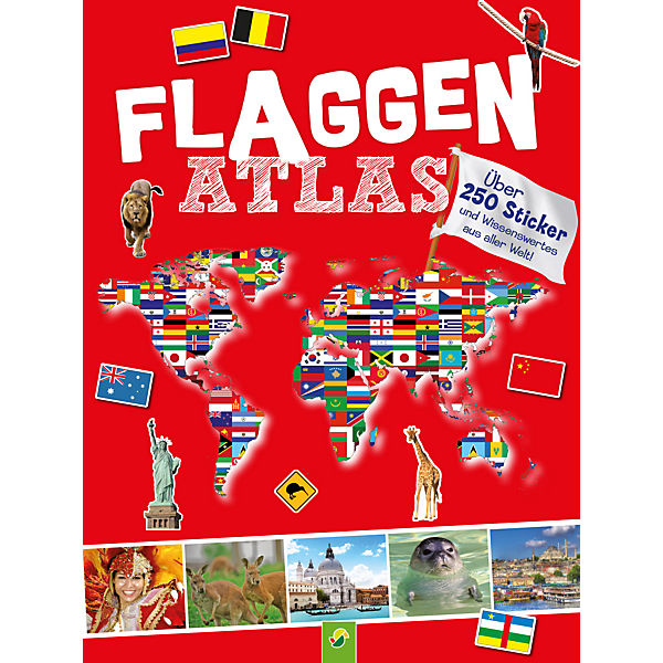 Flaggen Atlas mit Stickern für Kinder ab 6 Jahren
