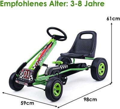 COSTWAY® Gokart Sitz verstellbar mit Kupplung &amp; Handbremse NX8818
