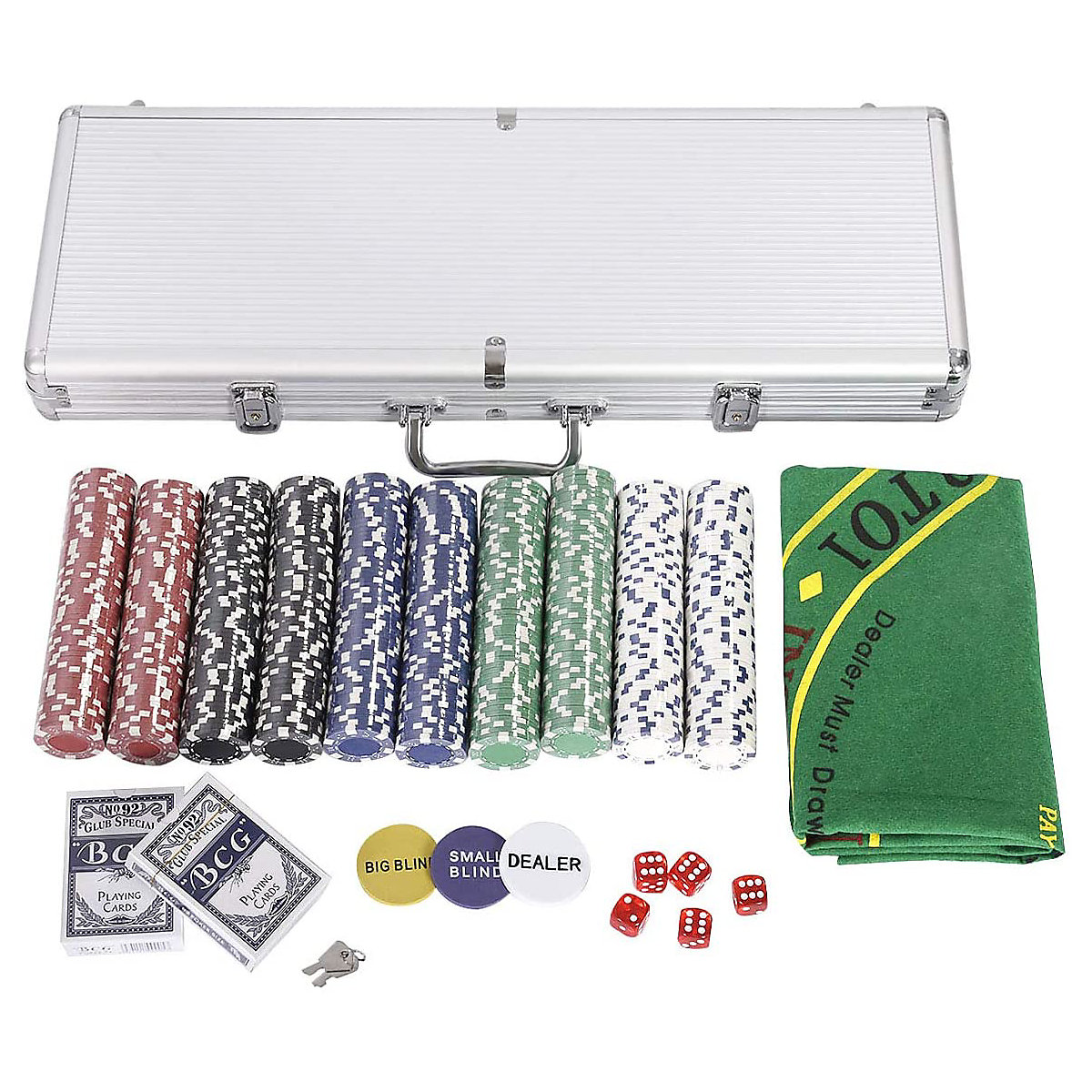 COSTWAY® Pokerset mit 500 Laser-Chips