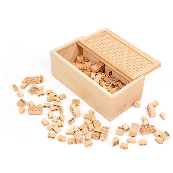 FabBrix Holz-Bausteine Box mit 70 Steinen