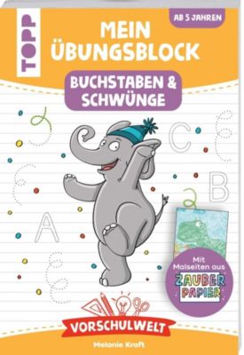 Image of Buch - Vorschulwelt - Mein Übungsblock mit Zauberpapier Buchstaben und Schwünge