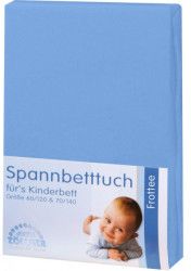 Schiesser 2er Set Baby Spannbettlaken Frottee-Stretch Farbe:blau/weiß 