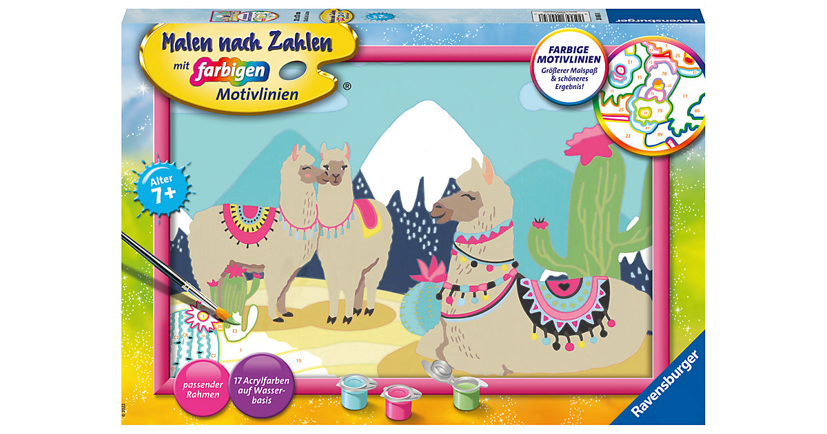 Spielzeug: Ravensburger Malen nach Zahlen Glückliche Lamas