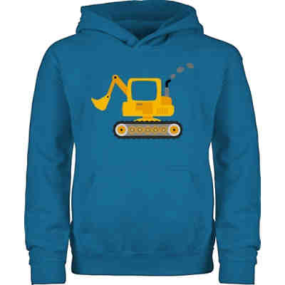 Kinder Traktor Bagger und Co. - Hoodie Kinder Pullover für Mädchen und Jungen - Bagger - Kapuzenpullover für Kinder