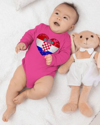 Baby Body Kurzarm für Jungen und Mädchen Fussball WM 2022 Fanartikel Baby Kroatien Vintage Shirtracer