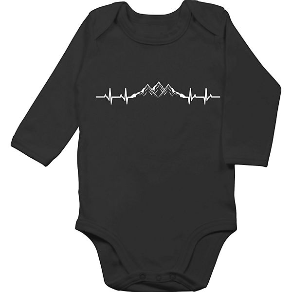 Event und Anlass Geschenke Baby - Bio Baby Strampler langarm - Berge Herzschlag - Bodys für Kinder