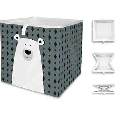 Aufbewahrungsbox Eisbär, faltbar, mit Aufhängeöse, 33 x 33 x 33 cm