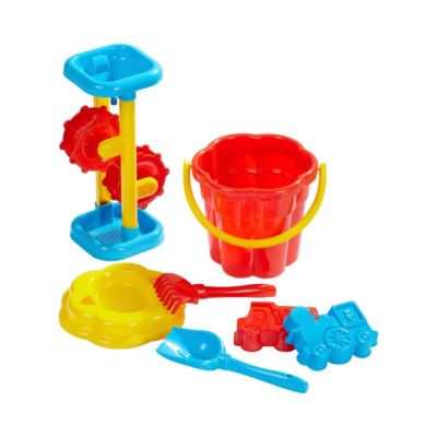 Happy People strandspielzeug-Set im Eimer 20 cm 6-teilig blau 