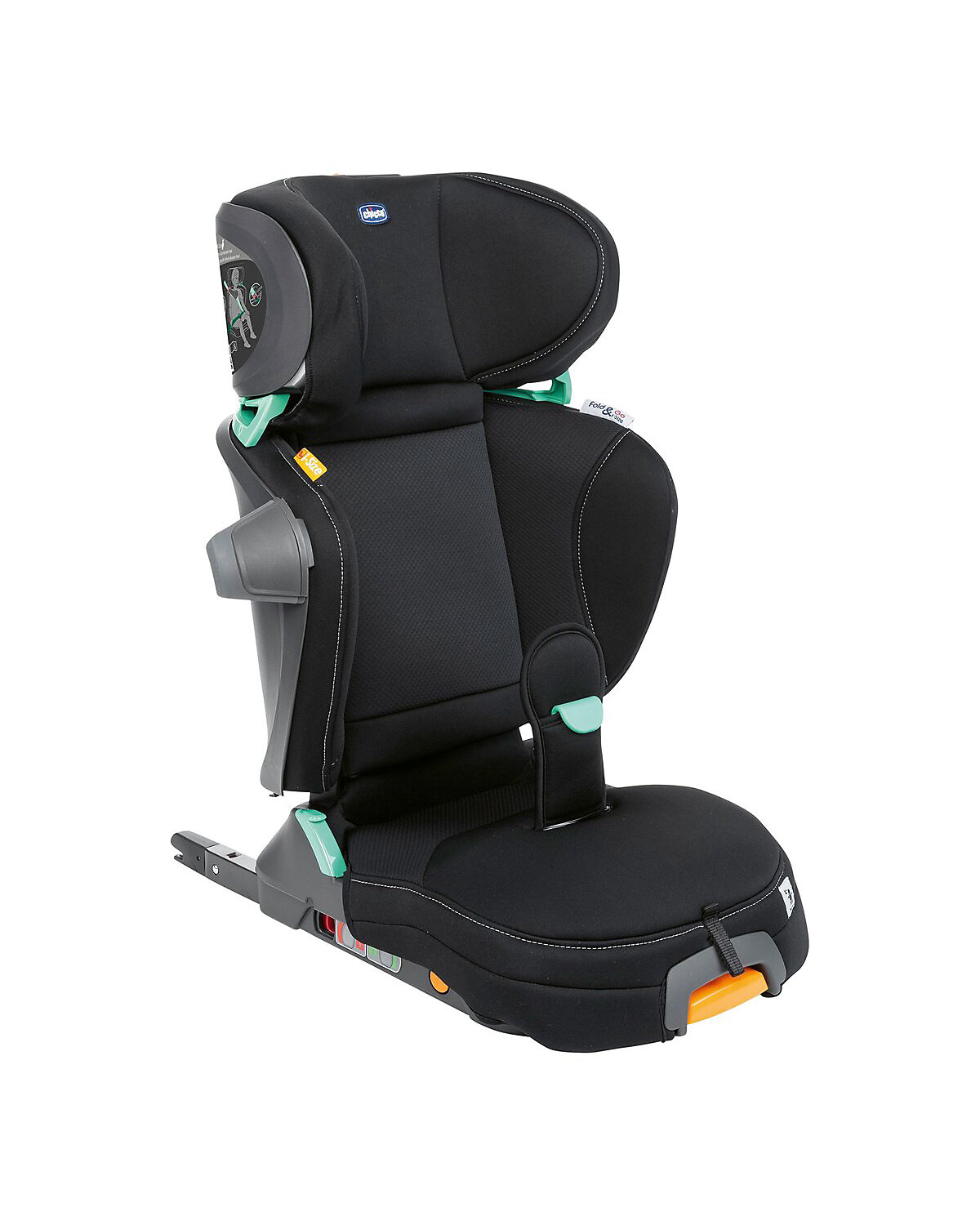 CHICCO Kindersitz Fold&Go i-Size 100-150 cm faltbar inkl. Seitenaufprallschutz und Bauchgurtführung