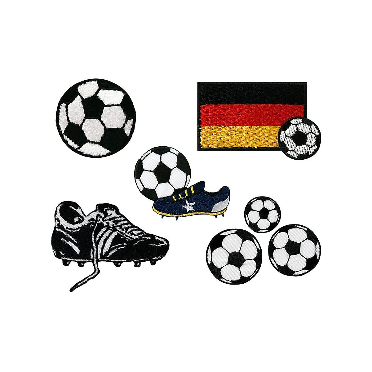 MONO QUICK Aufnäher / Bügelbild Fußball Set 7 Stück  Nähsets für Jungen