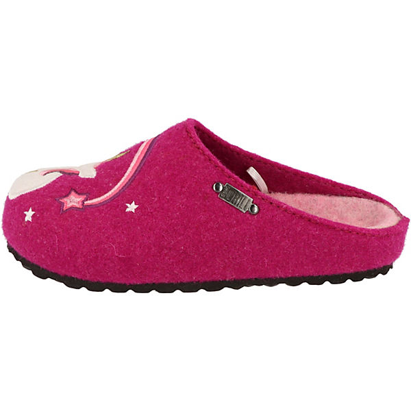 Mädchen Schuhe 542-298 Pantoffeln Hausschuhe "Baby Einhorn" Fuchsia Hausschuhe