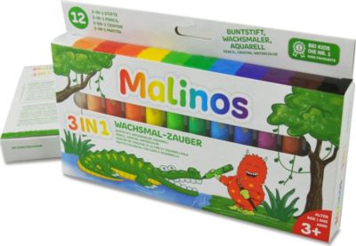 Malinos Wachsmal-Zauber 3 in 1 Wachsmalstifte Farbstifte ab 3 Jahren NEU & OVP 