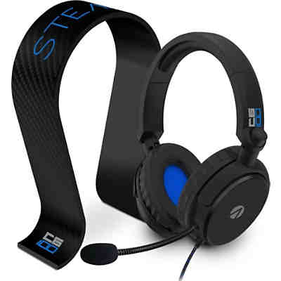 C6-100 Headset Carbon Ed. + Headset Stand (blau)