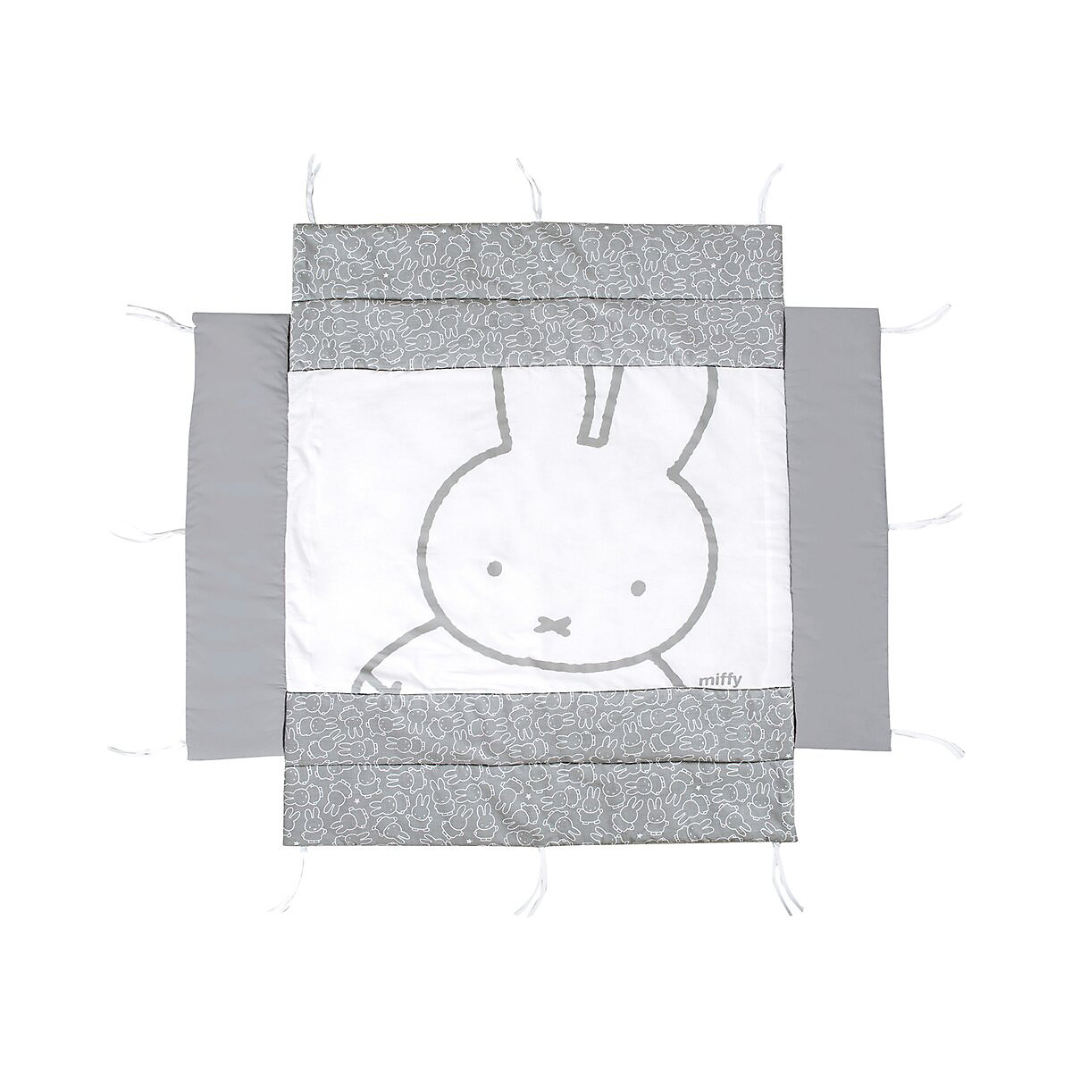Roba Universal-Laufgittereinlage Miffy grau Laufstalleinlage für Laufgitter 75 x 100 bis 100 x 100 cm