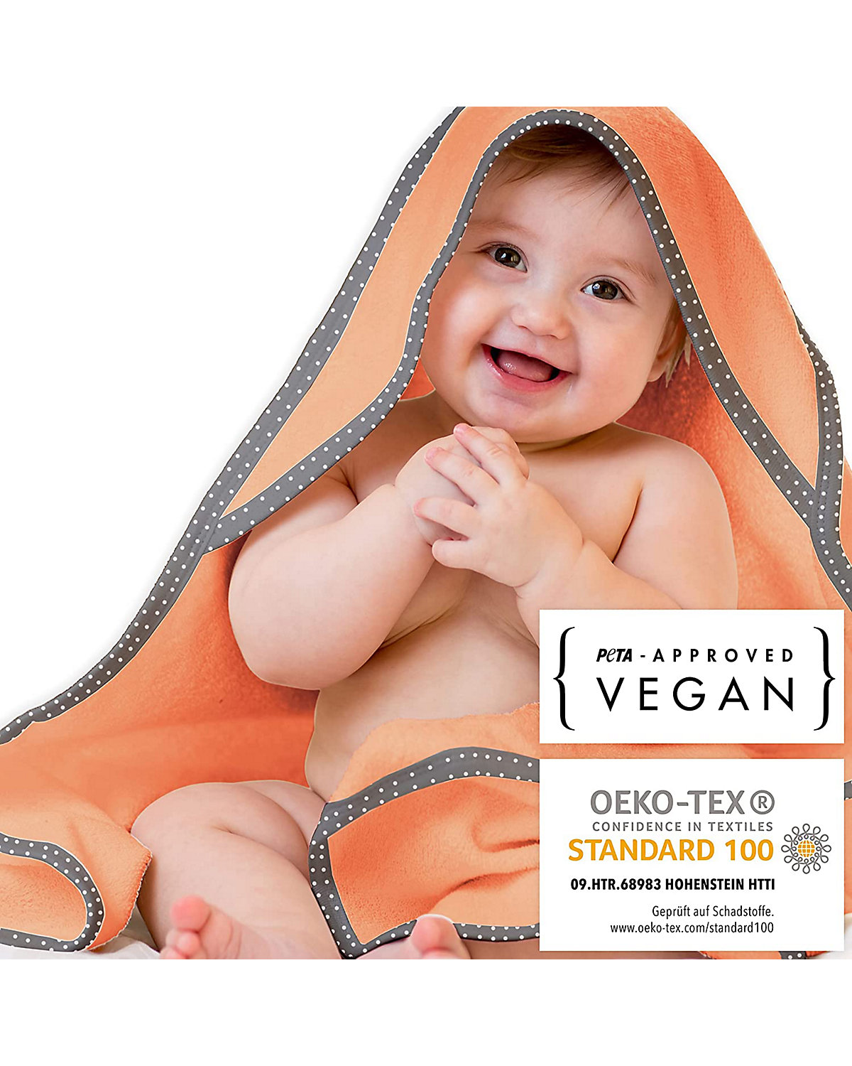 Mammacita Kapuzenhandtuch Baby 90x90 cm aus OEKO-TEX Baumwolle Baby Badehandtuch für Babys und Kleinkinder Baby Handtuch Kapuze