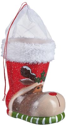 Nikolausstiefel Elch rot