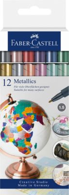 DJECO Metallic Metall Marker Stifte Filzstifte Farbstifte 6 Stück Set  Malen 