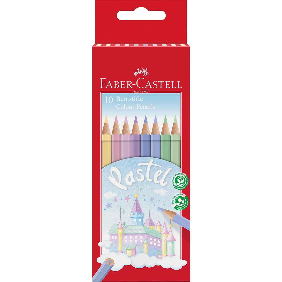 Faber-Castell Sechskant-Buntstifte Pastell 10 Farben