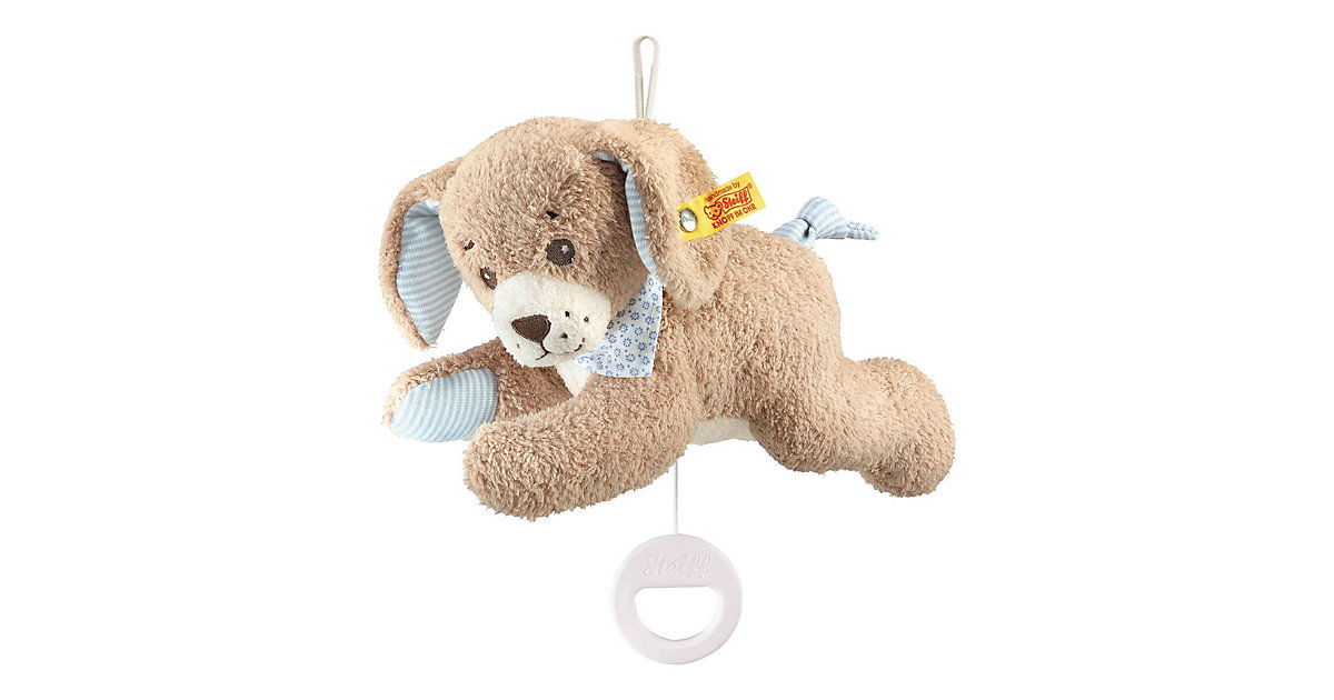 Babyspielzeug: Steiff Spieluhr Gute-Nacht-Hund 22cm blau