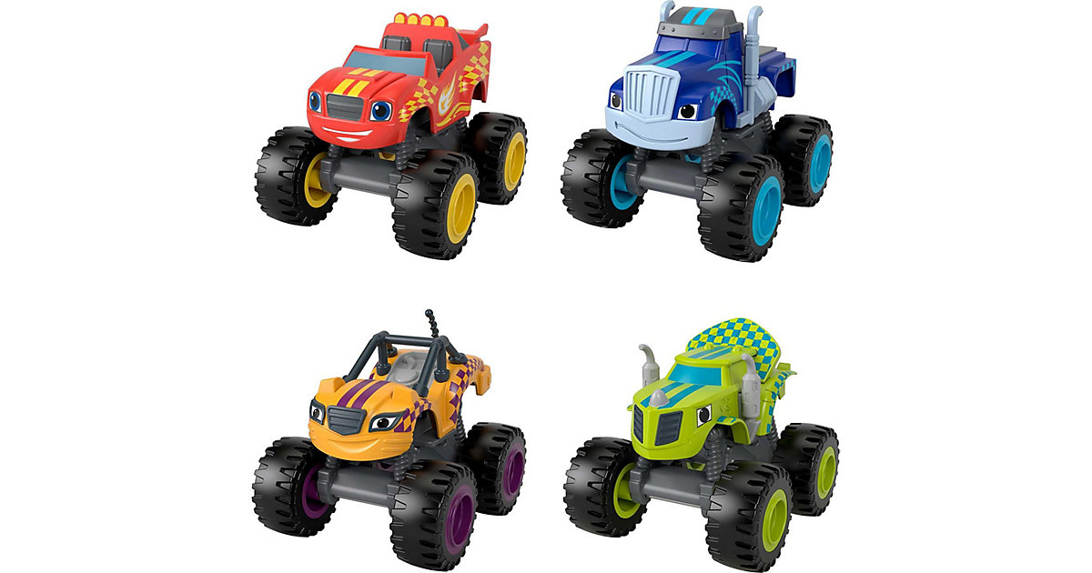 Spielzeug: Mattel Fisher-Price Blaze und die Monstermaschinen 4er-Pack Fahrzeuge