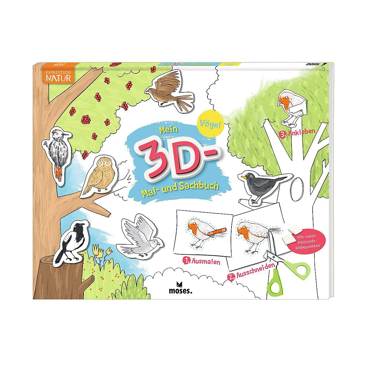 moses. Verlag Mein 3D Mal- und Sachbuch Vögel