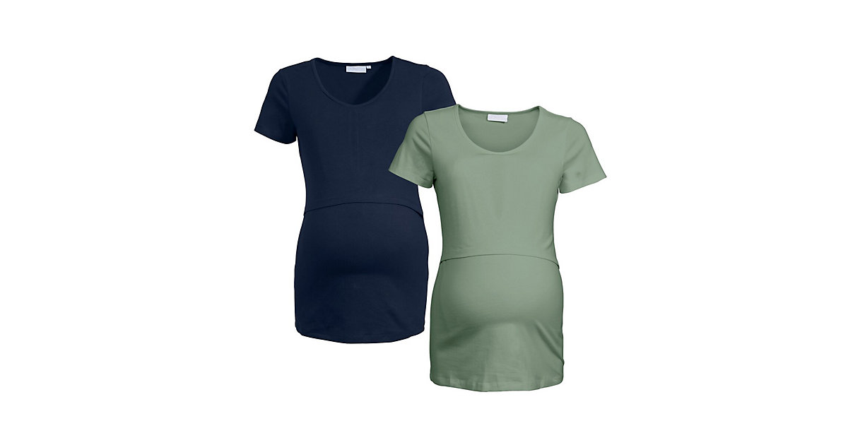 2er-Pack Umstands- und Still-T-Shirt GOTS blau/grün Gr. 40
