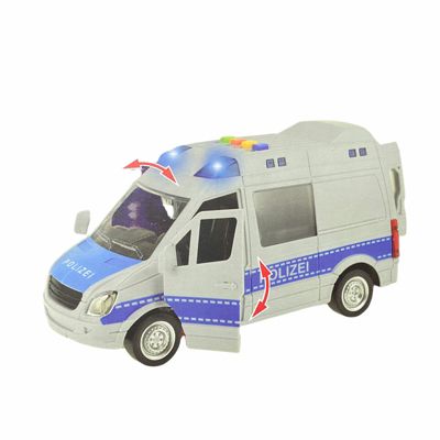 Polizeiauto groß mit Rückzug/Friktion Sound Licht Modellauto Kinderspielzeug 