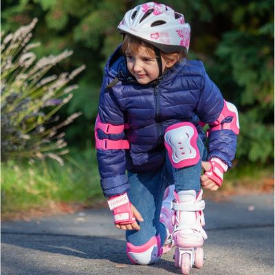Kinder 2in1 Skates Inliner Rollschuhe VERSTELLBAR Helm Schutzausrüstung 