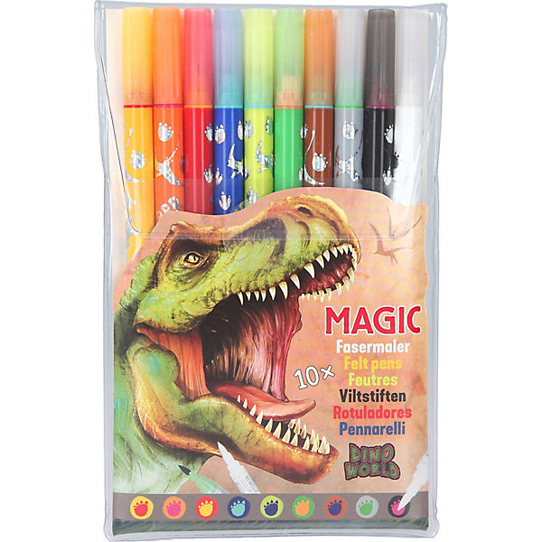 Dino World Doppelfasermaler Magic, 10 Farben