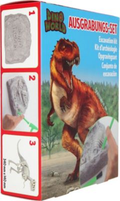 Dinosaurier Ausgrabung Set mit Hammer Dino World Meißel und Pinsel NEU 