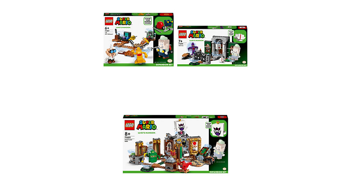 Spielzeug: Lego Super Mario 3er Set: 71397 Luigi’s Mansion™: Labor und Schreckweg - Erweiterungsset + 71399 Luigi’s Mansion™: Eingang - Erweiter
